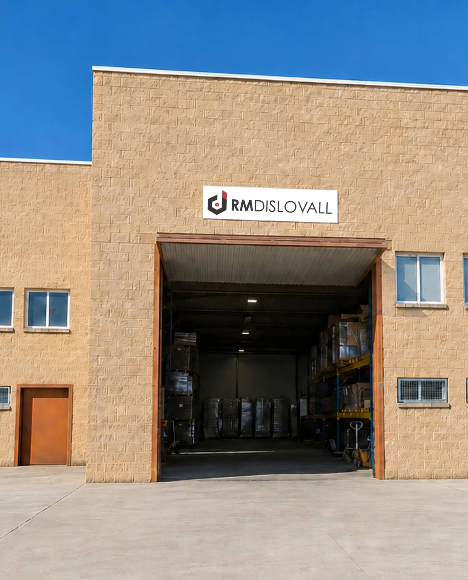 Fachada de la nave de RM Dislovall en Sentmenat